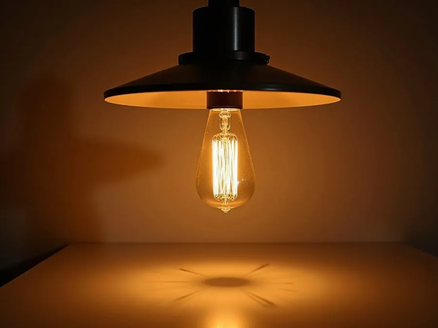 Detail shot of sophisticated lighting fixture installed in restaurant.