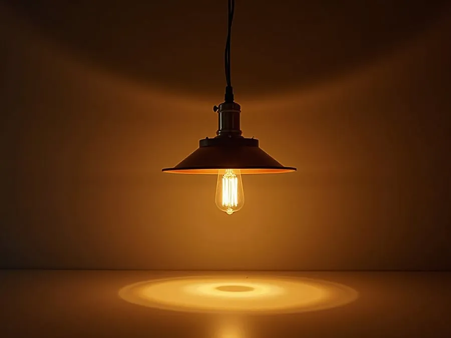 Detail shot of sophisticated lighting fixture installed in restaurant.