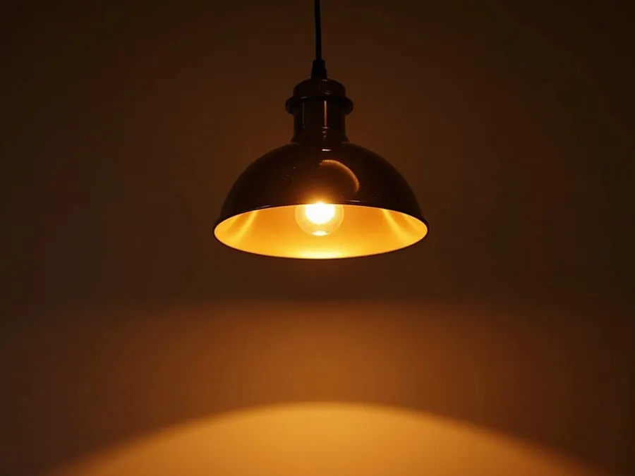 Detail shot of sophisticated lighting fixture installed in restaurant.