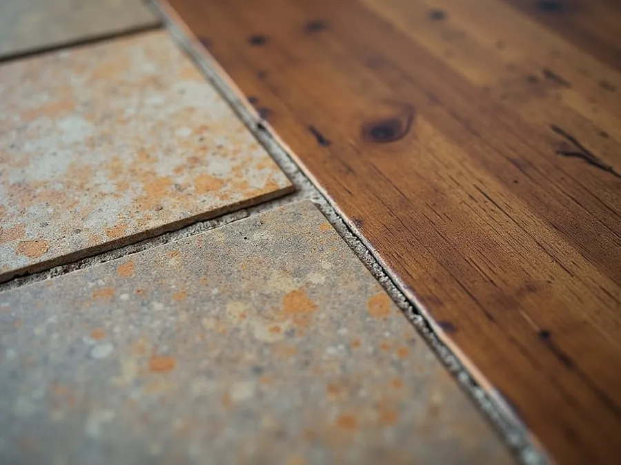 Close-up detail of restaurant material - tile, wood, stone, or textured finish -.